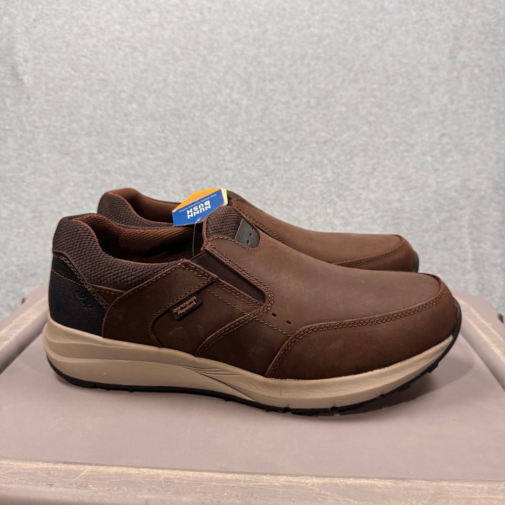 Nunn Bush Slip On Shoes Mens 9 Brown Leather Defender Repellent Loafers NEW - Picture 7 of 10